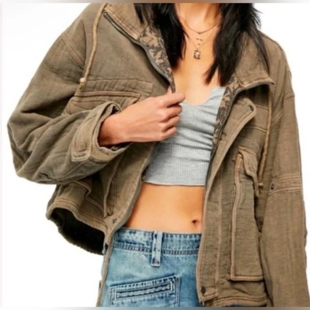 We The Free Olive Green Utility Jacket